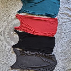 BUNDLE 4 Small Maternity Tank Tops- 3 Motherhood, 1 Unbranded With Ruche Detail
